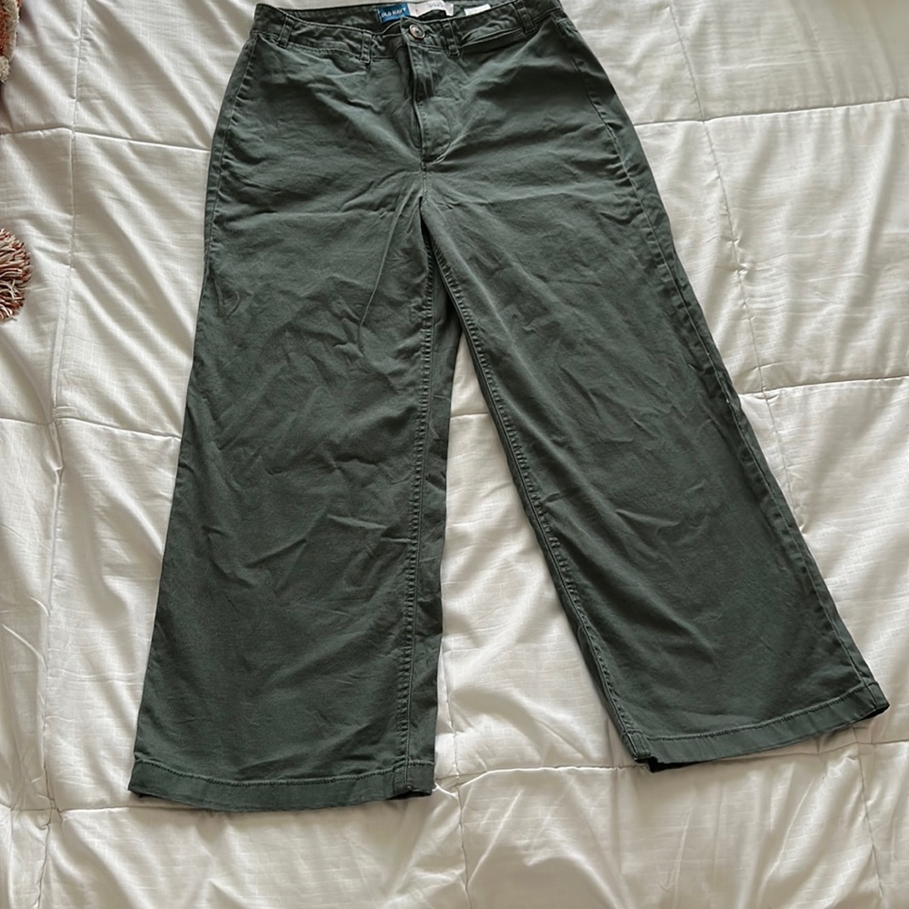 Olive wide leg pants